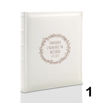 Album komunijny wklejany 60 kremowych stron, personalizowany, 8 wzorów